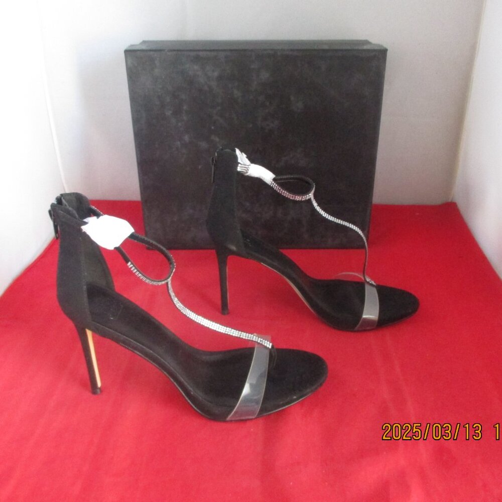 AAJ By Aminah Aniya Lucite High Heel Sandals $150 - US Size 8 1/2 - Black - 1250